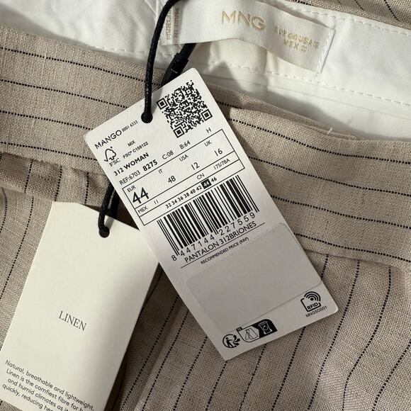 MNG Selection Linen Mix Stripe Co-ord Blazer and Striped Straight Leg Pants Set - Picture 4 of 8